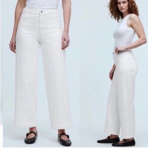 Madewell White Curvy Wide Denim Pants